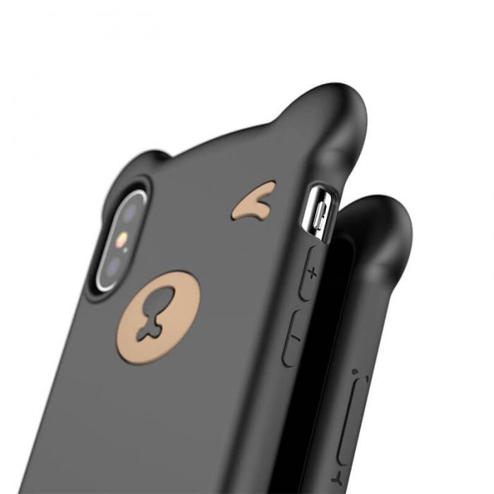 UTGATT5 - Baseus Bear Silikon skal iPhone XS Max Svart