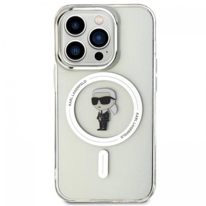 KARL LAGERFELD - Karl Lagerfeld iPhone 15 Pro Max Mobilskal Magsafe IML Ikonik - Clear