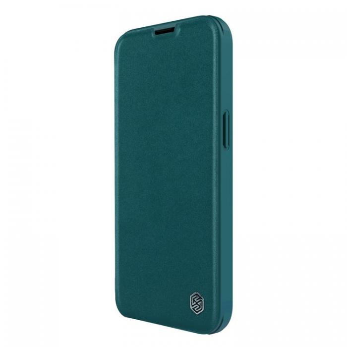 Nillkin - Nillkin iPhone 14 Pro Max Plnboksfodral Qin Pro Lder Plain - Exuberant Grn