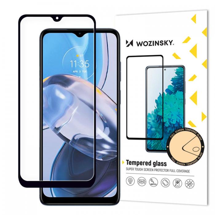 Wozinsky - Wozinsky Motorola Moto E22/E22i Hrdat Glas Skrmskydd Full Glue - Svart
