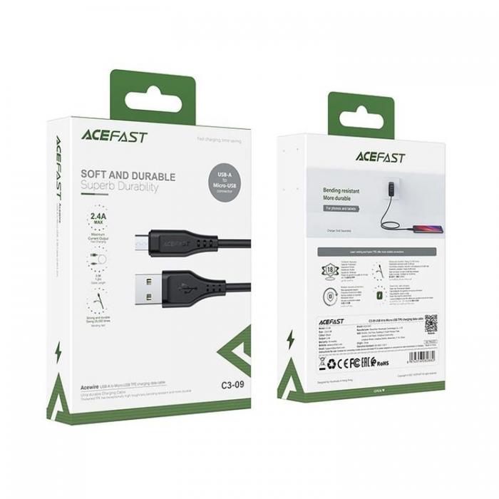UTGATT1 - Acefast USB-A Till Micro USB Kabel 1.2m - Svart