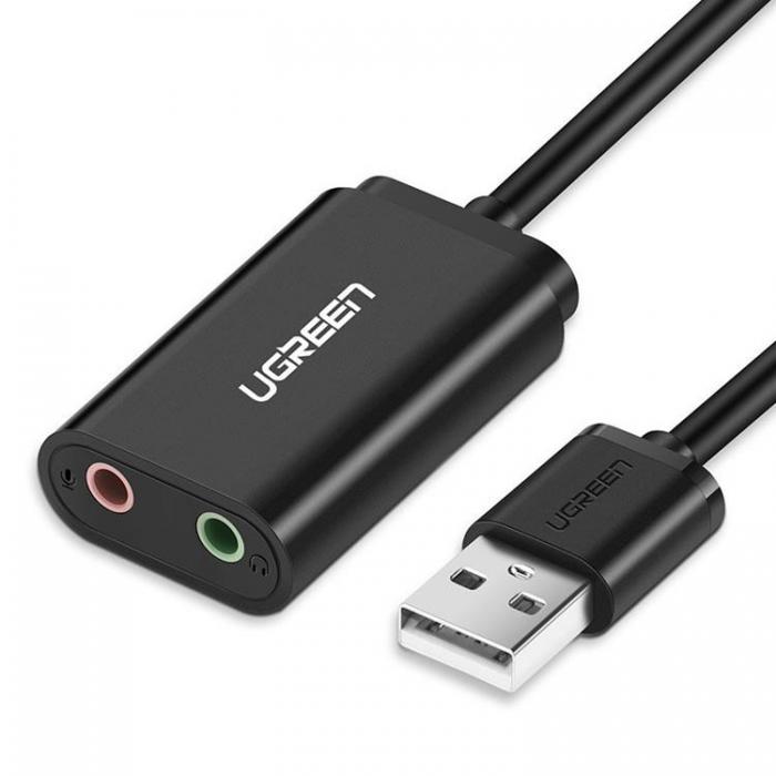 UTGATT5 - Ugreen External Adapter USB 3.5 mm Mini Jack - Svart