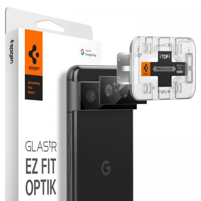 Spigen - [2-Pack] Spigen Google Pixel 8 Pro Kameralinsskydd i Hrdat Glas EZ Fit