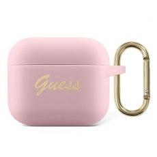 Guess - Guess Silicone Vintage Script Skal AirPods 3 - Rosa