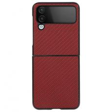 A-One Brand - Galaxy Z Flip 4 Skal Carbon Fiber - Röd