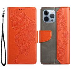 OEM - Fjärilar iPhone 13 Pro Plånboksfodral - Orange
