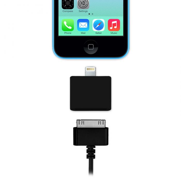 UTGATT5 - Naztech Billaddare med adapter till iPhone 6/6 Plus - Svart