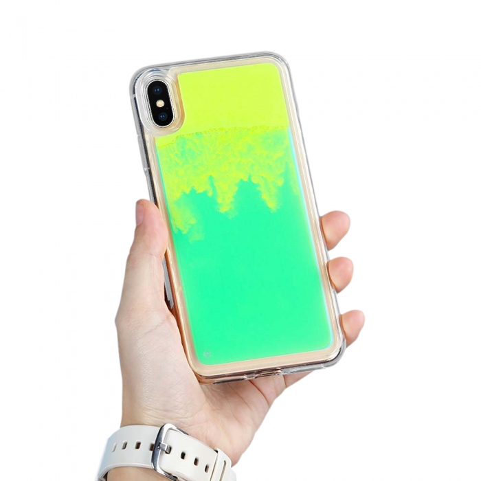 A-One Brand - Liquid Neon Sand skal till iPhone Xs Max - Grn