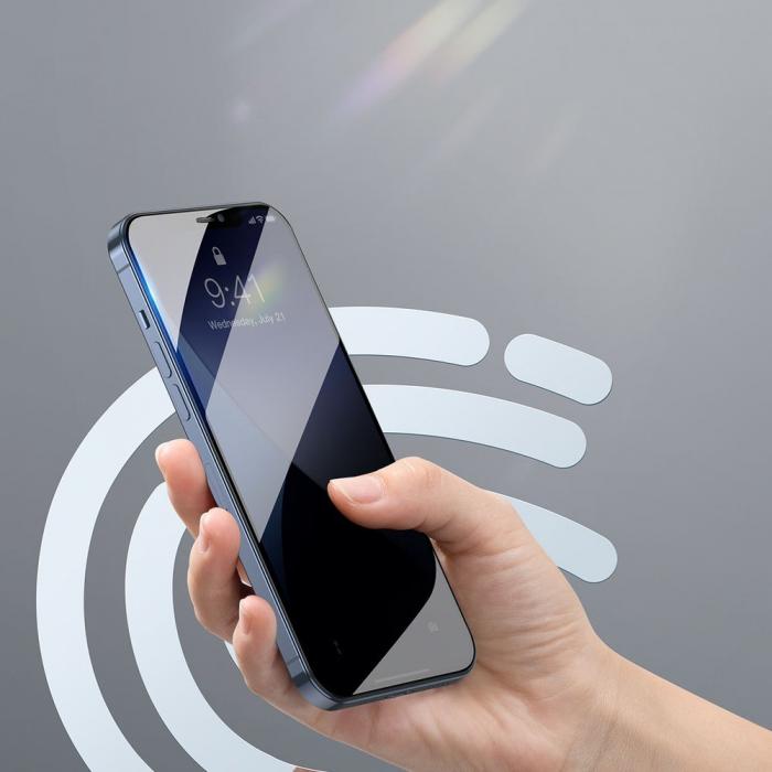 UTGATT5 - Baseus 2x Anti-Bl ljus Hrdat glas iPhone 12 & 12 Pro Svart
