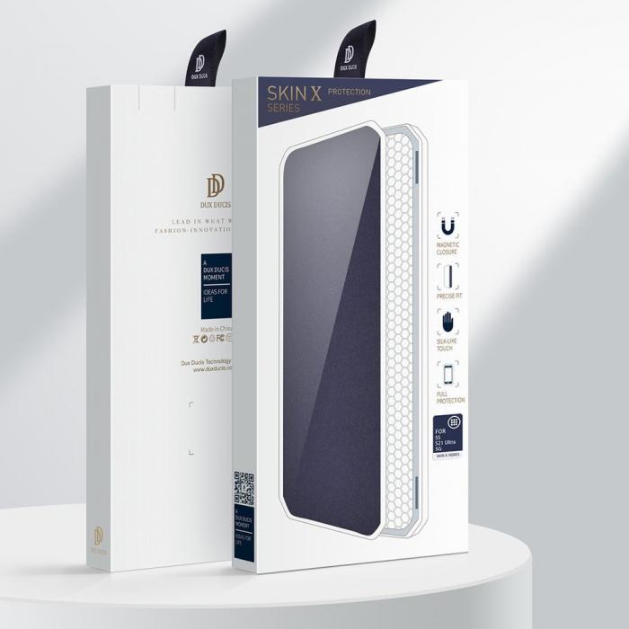 UTGATT5 - Dux Ducis Skin X Plnboksfodral Samsung Galaxy S21 Ultra 5G - Svart
