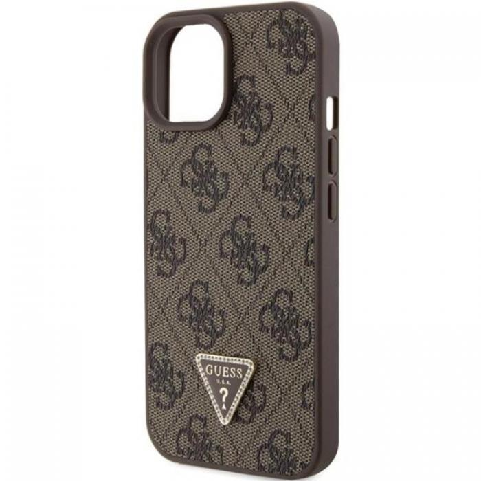 Guess - Guess iPhone 15 Mobilskal 4G Triangle Strass - Brun