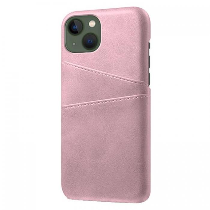 A-One Brand - iPhone 14 Plus Skal Korthllare PU Lder - Rosa Guld