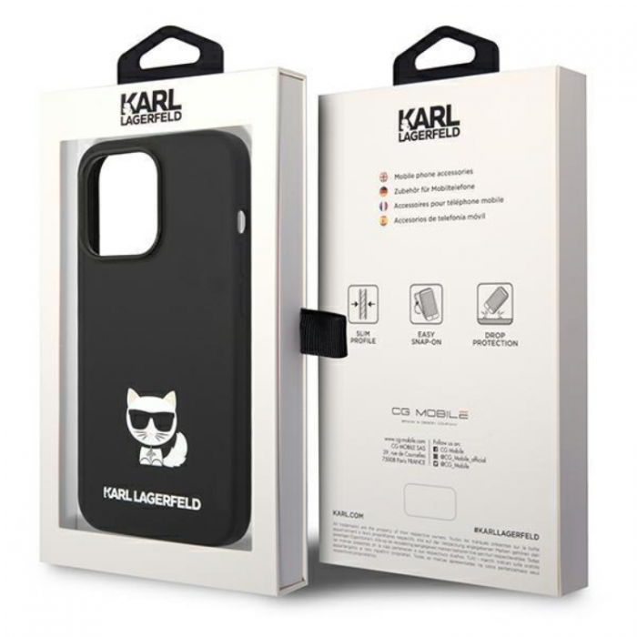 KARL LAGERFELD - Karl Lagerfeld iPhone 14 Pro Max Skal Silicone Choupette Body - Svart