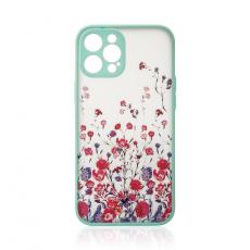 A-One Brand - iPhone 12 Pro Max Skal Flower Design - Ljusblå