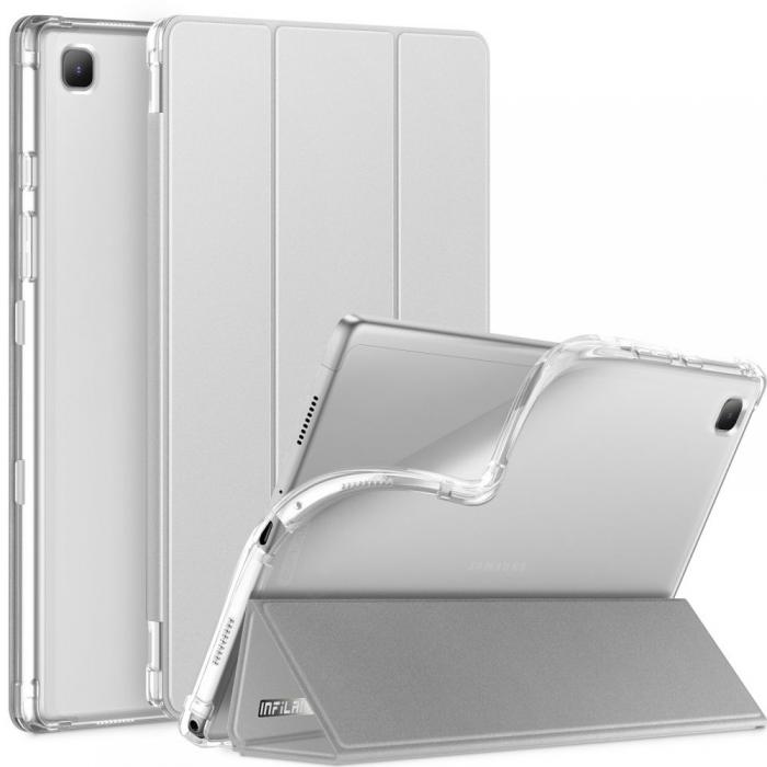 UTGATT5 - INFILAND Smart Stand Fodral Galaxy Tab A7 10.4 T500/T505 Silver