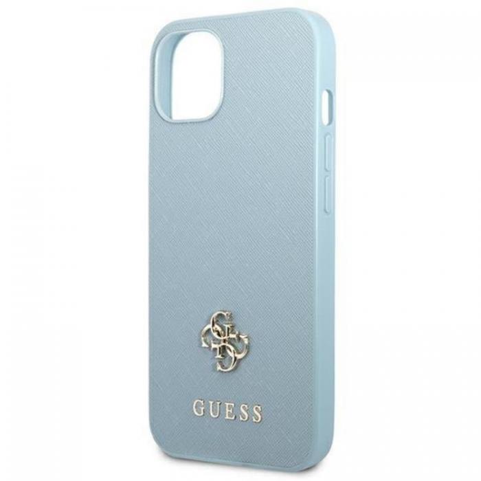 Guess - Guess iPhone 13 Mobilskal Saffiano 4G Small Metal Logo - Bl