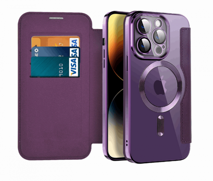 A-One Brand - iPhone 12 Pro Magsafe Plnboksfodral RFID Flip - Sapphire
