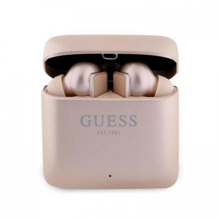 Guess - Guess TWS Bluetooth In-Ear Hrlurar + Dock Printed Logo - Rosa Guld
