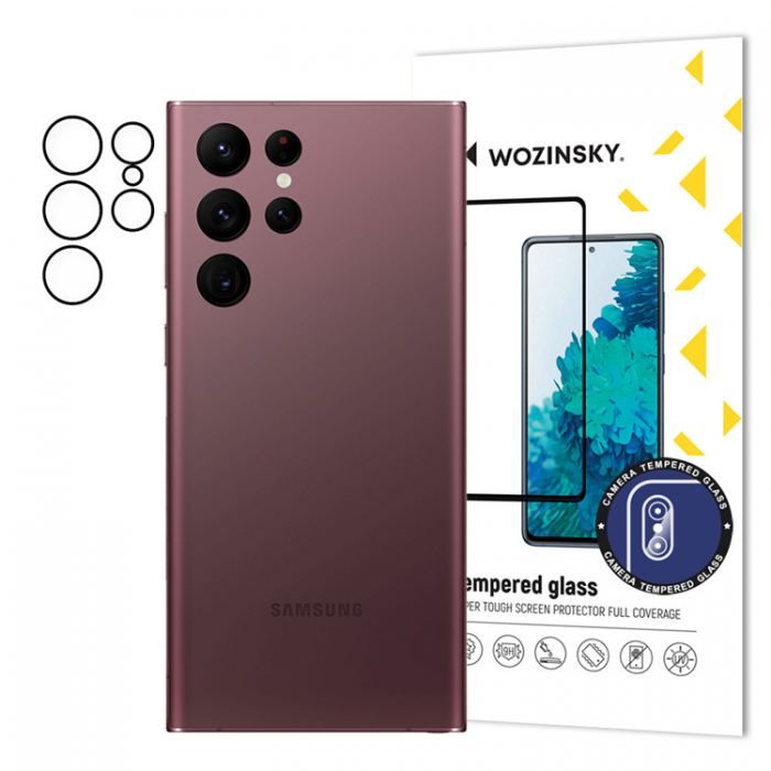 Wozinsky - Wozinsky Galaxy S22 Ultra Kameralinsskydd i Hrdat Glas 9H