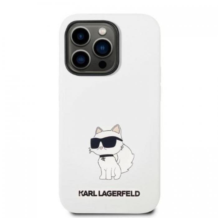 KARL LAGERFELD - Karl Lagerfeld Magsafe iPhone 14 Pro Skal Choupette Silicone - Vit