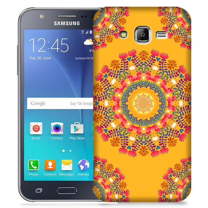 UTGATT5 - Skal till Samsung Galaxy J5 (2015) - Blommigt mnster - Orange