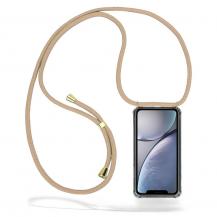 CoveredGear-Necklace - Boom iPhone XR mobilhalsband skal - Beige Cord