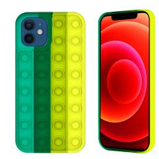 Fidget Toys - Pop it Fidget Multicolor Skal iPhone 12 Mini - Mörk Grön