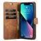 DG.MING - DG.MING iPhone 14 Plnboksfodral Split Detachable Flip - Brun