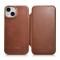 ICARER - iCarer iPhone 14 Plus Plnboksfodral Magsafe Lder - Brun