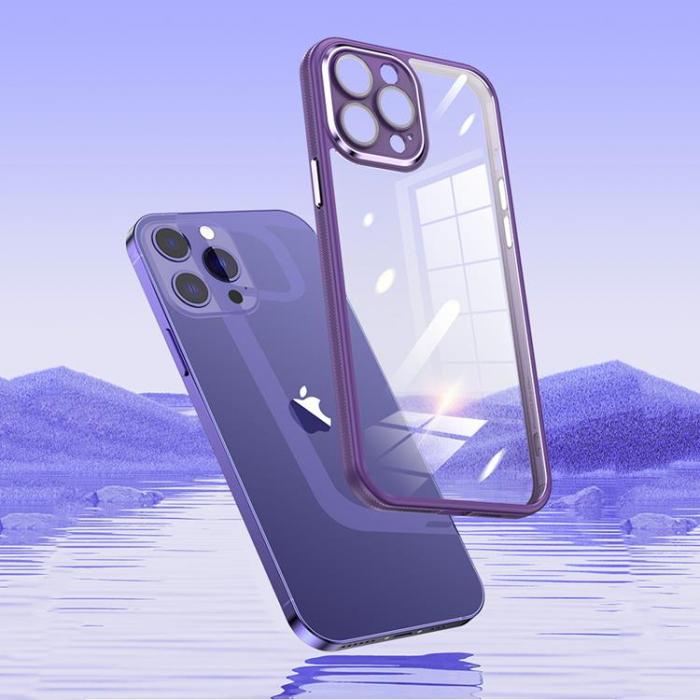 A-One Brand - iPhone 14 Pro Mobilskal Metall Kamera - Lila