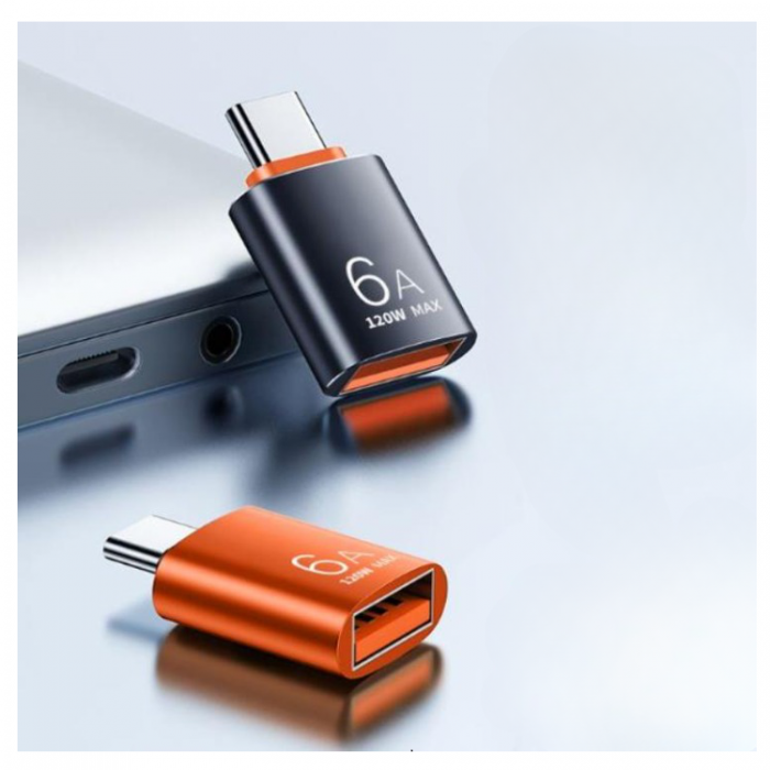 A-One Brand - Typ-C Hane till USB-A Hon Adapter - Orange