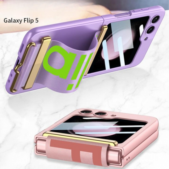 GKK - GKK Galaxy Z Flip 5 Mobilskal Wristband - Silver