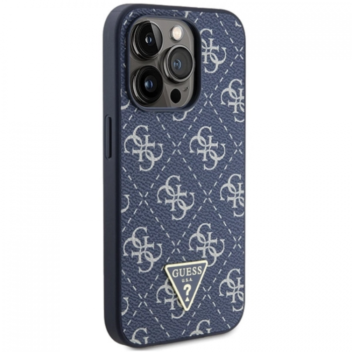 Guess - Guess iPhone 15 Pro Max Mobilskal 4G Triangle Metal Logo - Bl
