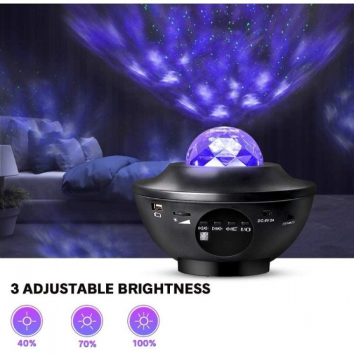 A-One Brand - Galaxylampa / Rymdlampa med inbyggd Bluetooth Hgtalare