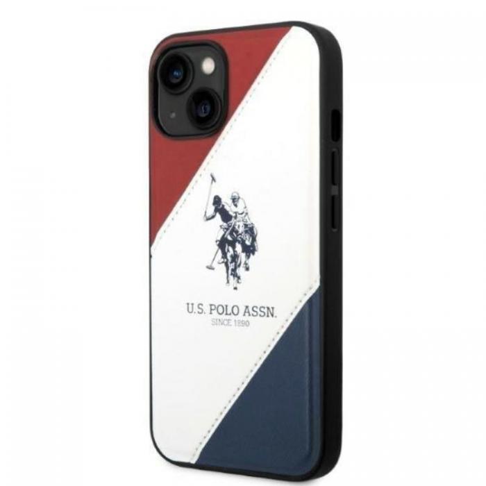 US Polo - US Polo iPhone 14 Skal Tricolor Embossed - Vit