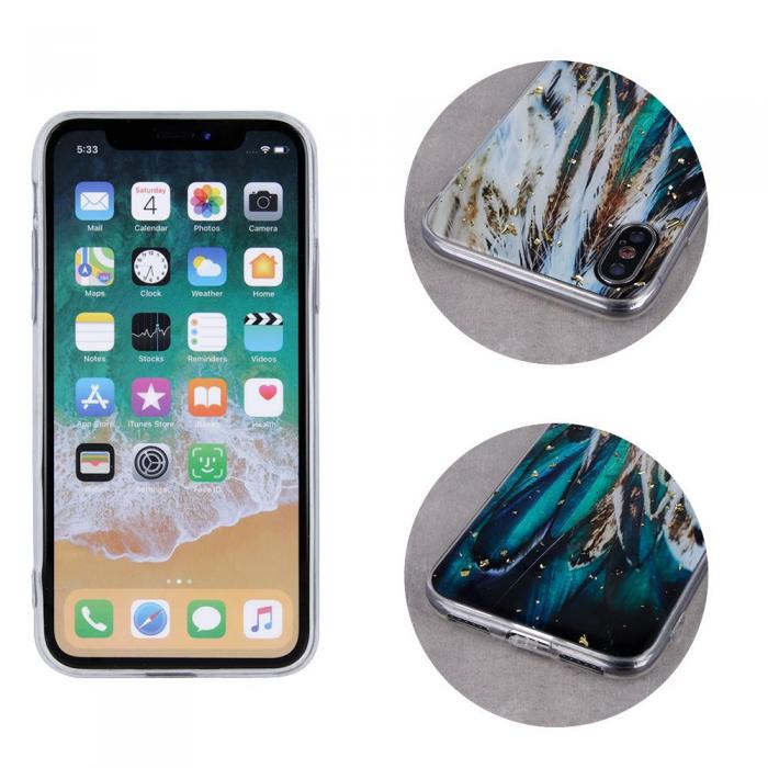 OEM - Guldglim Glamfodral med Fjdrar fr iPhone X/XS