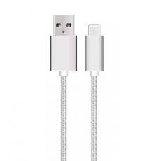 SiGN - SiGN USB-A till Lightning Kablar 12W 1m - Silver/Nylon