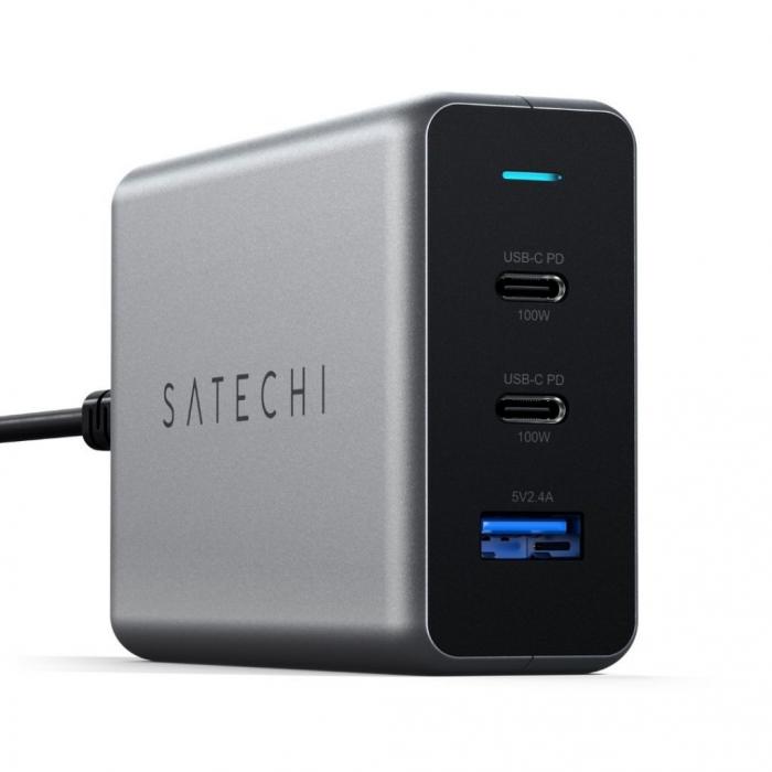 UTGATT1 - Satechi 100W GaN PD-reseladdare med dubbla USB-C och USB-A-uttag