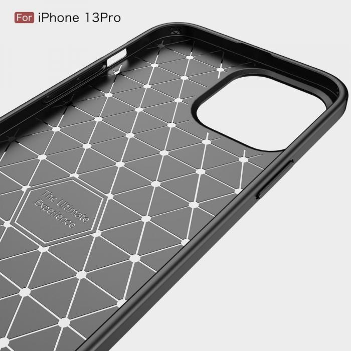 A-One Brand - Carbon Fiber Texture Skal iPhone 13 Pro - Bl