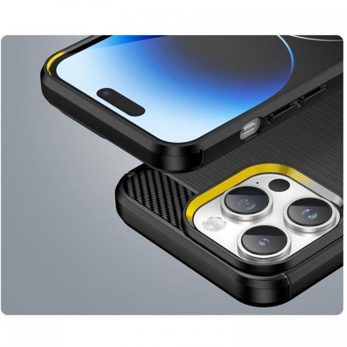 A-One Brand - iPhone 15 Pro Max Mobilskal Carbon Flexible - Svart