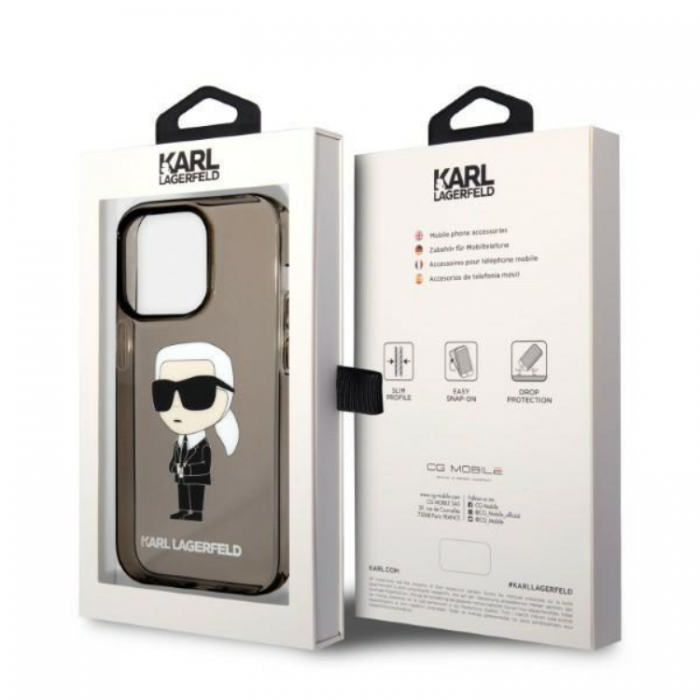 KARL LAGERFELD - Karl Lagerfeld iPhone 14 Pro Max Skal Ikonik - Svart