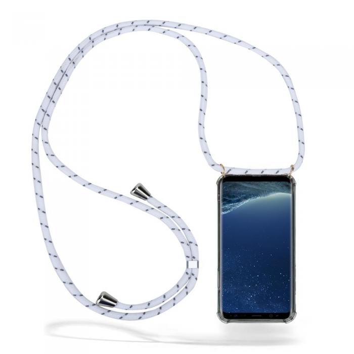 UTGATT1 - Boom Galaxy S8 Plus mobilhalsband skal - White Stripes Cord
