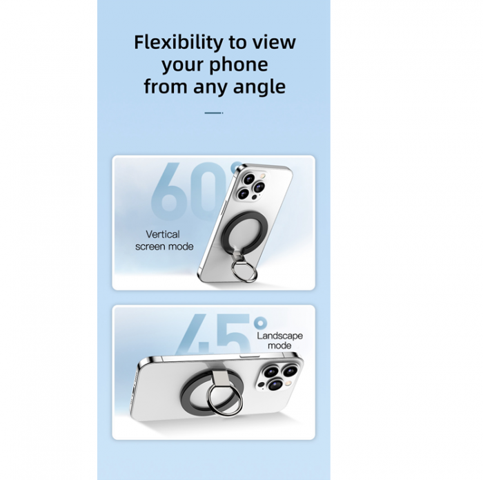 A-One Brand - Magsafe Magnetic Ringhllare Till Mobiltelefon - Svart