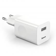 BASEUS - Baseus Adapter Väggladdare USB snabb laddning 3.0 QC 3.0 Vit