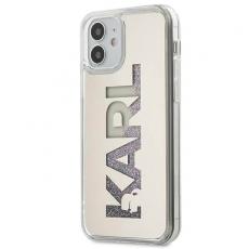 KARL LAGERFELD - Karl Lagerfeld iPhone 12 Mini Skal Liquid Glitter Karl - Silver
