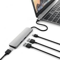 Satechi - Satechi Slim USB-C MultiPort Adapter med 4K HDMI videoutgång - Space Grå