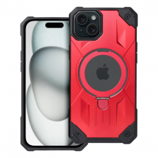 A-One Brand - iPhone 15 Plus Mobilskal Magsafe Ringhållare Armor - Röd
