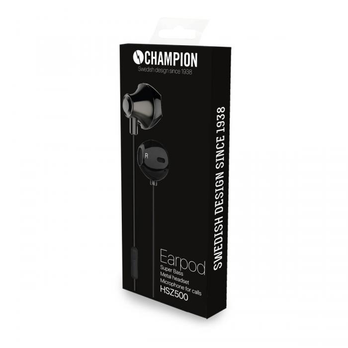 UTGATT5 - Champion Hrlurar Headset EarPod - Svart Metallic