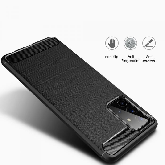 A-One Brand - Carbon Brushed mobilskal till Galaxy A72 5G - Svart