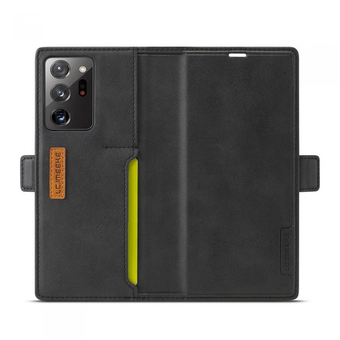 LC.imeeke - LC.IMEEKE Retro Leather Card Holder Fodral Till Galaxy Note 20 Ultra - Svart